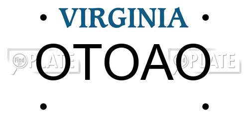 OTOAO Virginia License Plate