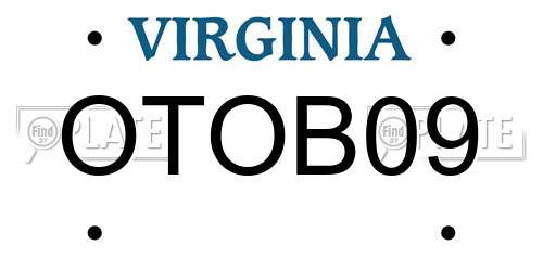 OTOB09 Virginia License Plate