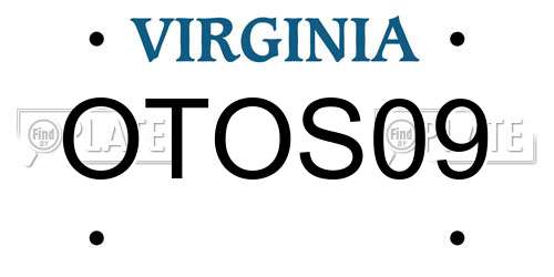 OTOS09 Virginia License Plate
