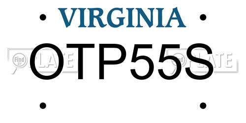 OTP55S Virginia License Plate