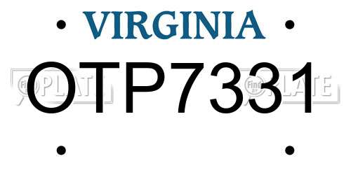 OTP7331 Virginia License Plate