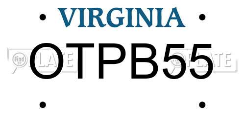 OTPB55 Virginia License Plate