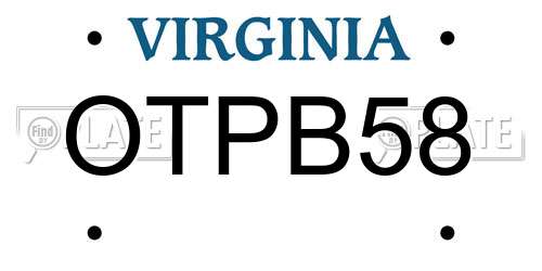OTPB58 Virginia License Plate