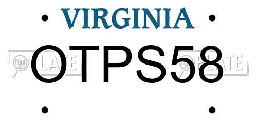 OTPS58 Virginia License Plate