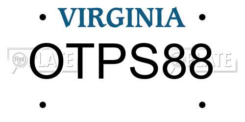 OTPS88 Virginia License Plate