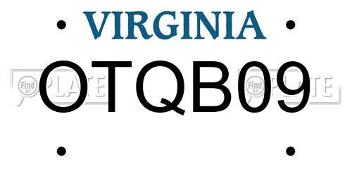 OTQB09 Virginia License Plate