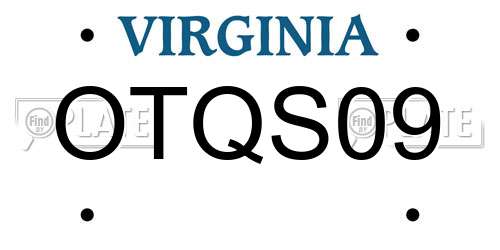OTQS09 Virginia License Plate