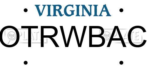 OTRWBAC Virginia License Plate