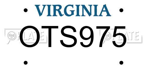 OTS975 Virginia License Plate