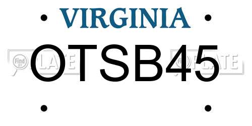 OTSB45 Virginia License Plate