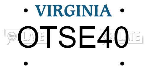 OTSE40 Virginia License Plate
