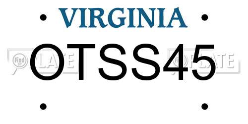 OTSS45 Virginia License Plate