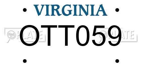 OTT059 Virginia License Plate