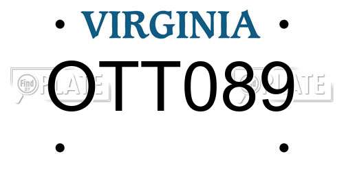 OTT089 Virginia License Plate