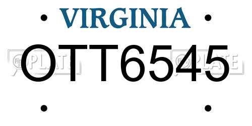 OTT6545 Virginia License Plate