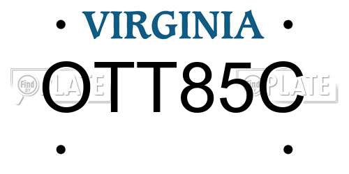 OTT85C Virginia License Plate