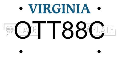 OTT88C Virginia License Plate