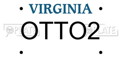 OTTO2 Virginia License Plate