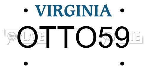 OTTO59 Virginia License Plate