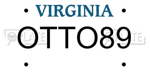 OTTO89 Virginia License Plate