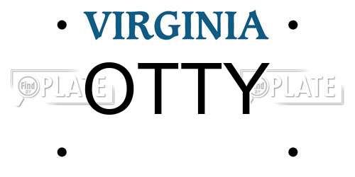 OTTY Virginia License Plate