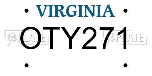 OTY271 Virginia License Plate