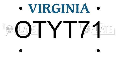 OTYT71 Virginia License Plate