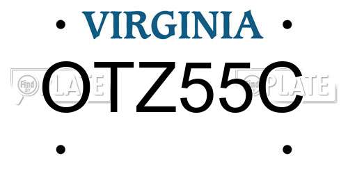 OTZ55C Virginia License Plate