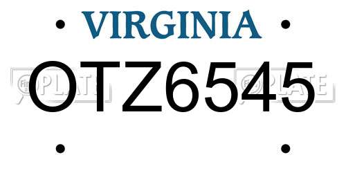 OTZ6545 Virginia License Plate