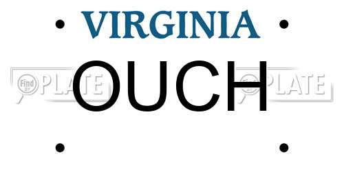 OUCH Virginia License Plate