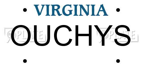 OUCHYS Virginia License Plate