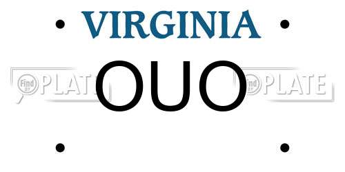 OUO Virginia License Plate