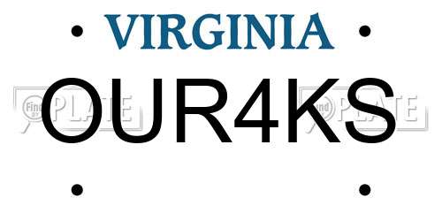 OUR4KS Virginia License Plate