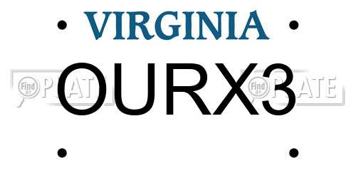 OURX3 Virginia License Plate
