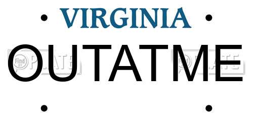 OUTATME Virginia License Plate