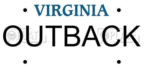OUTBACK Virginia License Plate