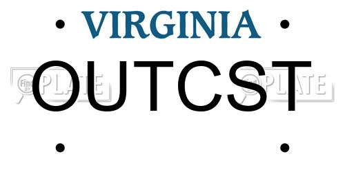 OUTCST Virginia License Plate