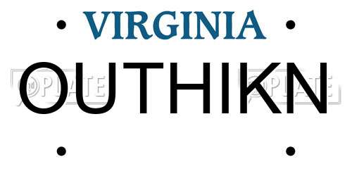 OUTHIKN Virginia License Plate
