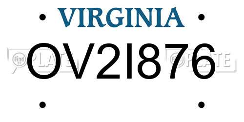 OV2I876 Virginia License Plate