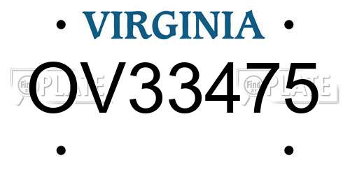 OV33475 Virginia License Plate