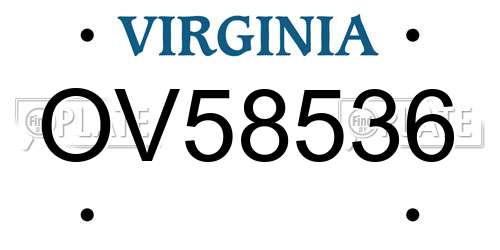 OV58536 Virginia License Plate