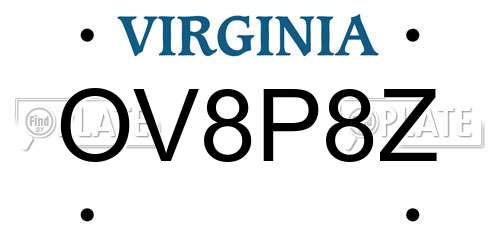 OV8P8Z Virginia License Plate