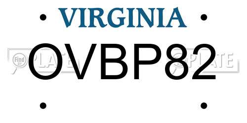 OVBP82 Virginia License Plate
