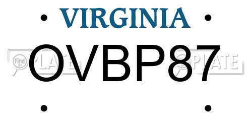 OVBP87 Virginia License Plate