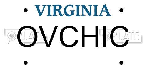 OVCHIC Virginia License Plate