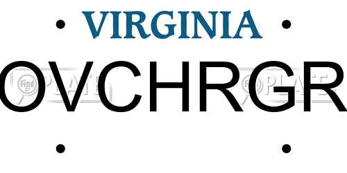 OVCHRGR Virginia License Plate