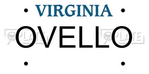 OVELLO Virginia License Plate