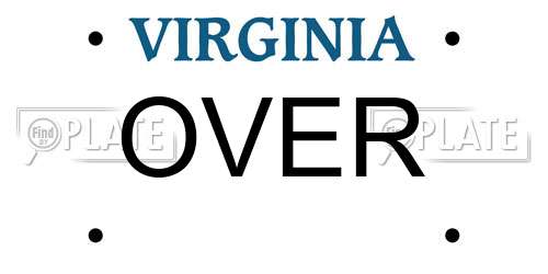 OVER Virginia License Plate