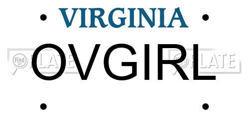 OVGIRL Virginia License Plate