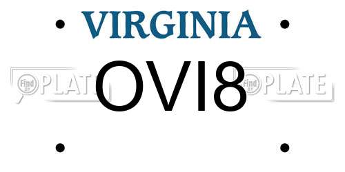 OVI8 Virginia License Plate